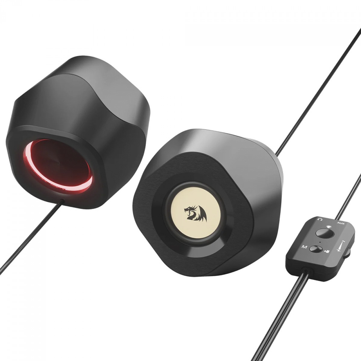 Caixa de Som Redragon Kaidas, RGB, Bluetooth/USB/3,5mm, Stereo 2.0, Black, GS590