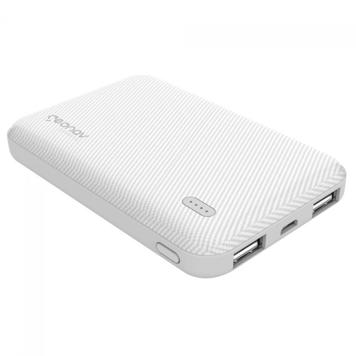 Carregador Portátil Universal, PowerBank, 5000MAH, Branco, Geonav, ES5KWT