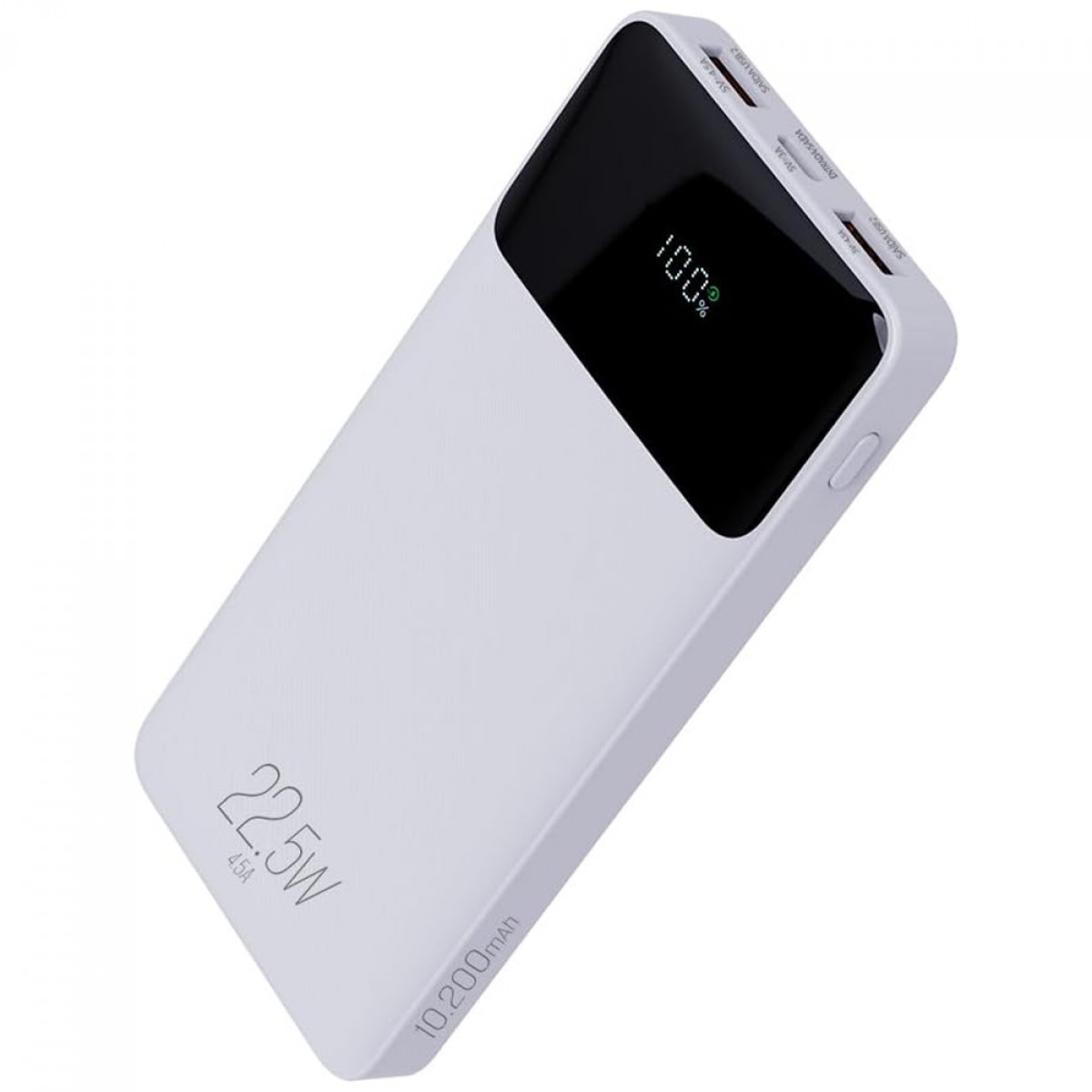 Carregador Portátil Universal, PowerBank, Display Indicador, 10200MAH, 22.5W, Branco, ELG, PB102WH