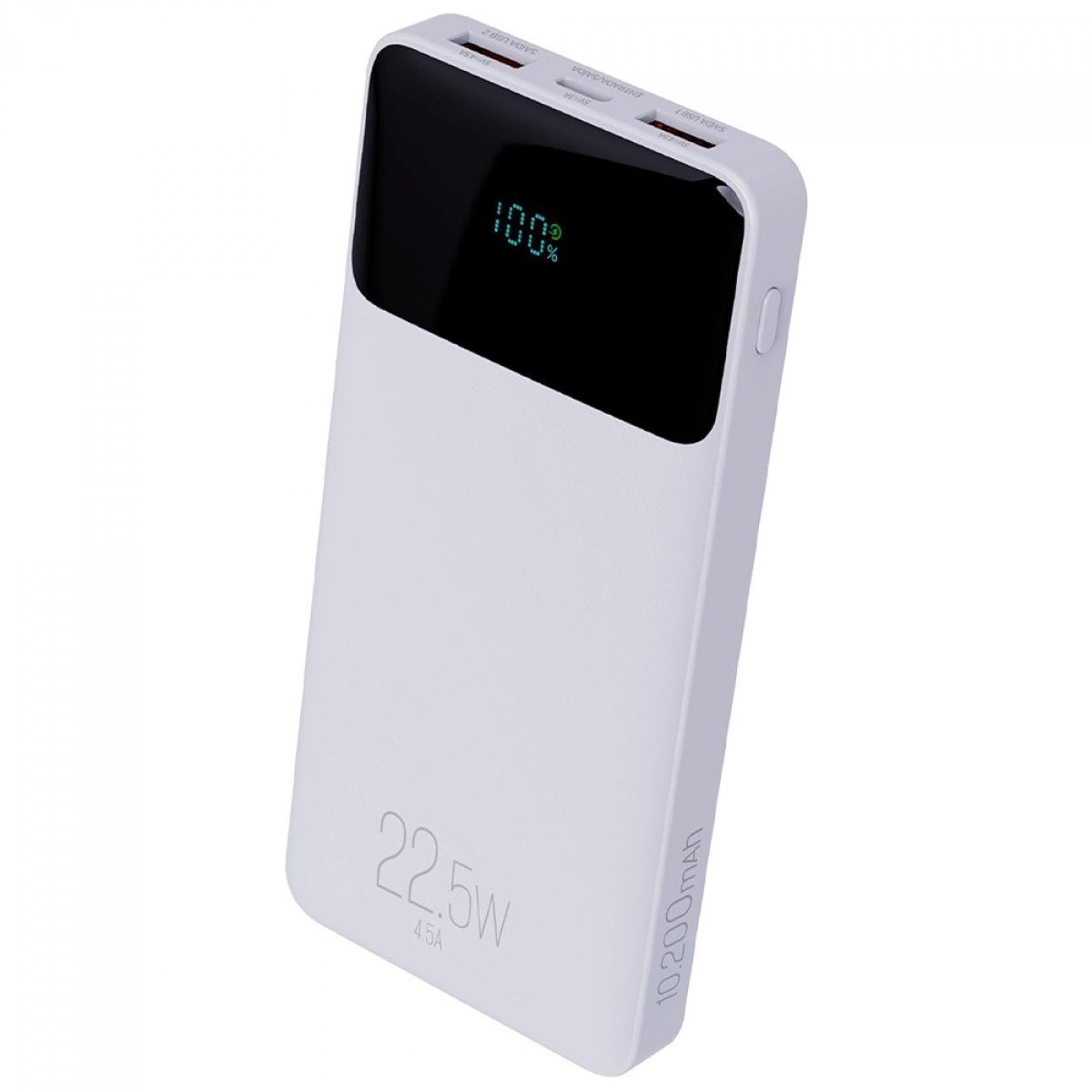 Carregador Portátil Universal, PowerBank, Display Indicador, 10200MAH, 22.5W, Branco, ELG, PB102WH