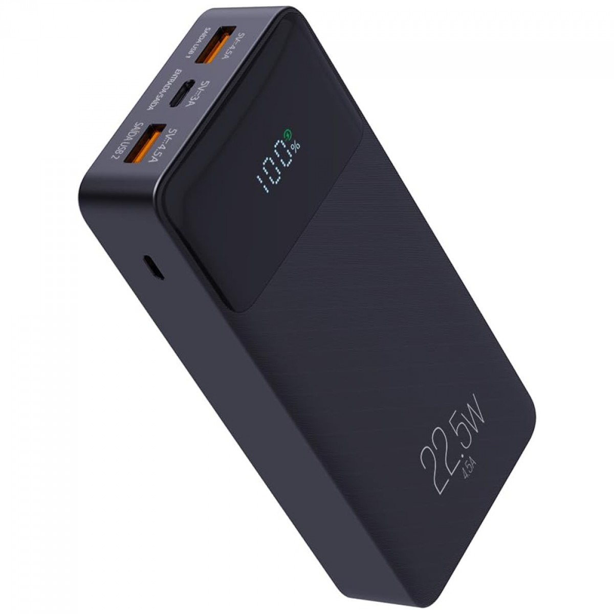 Carregador Portátil Universal, PowerBank, Display Indicador, 20000MAH, 22.5W, Preto, ELG, PB200BK