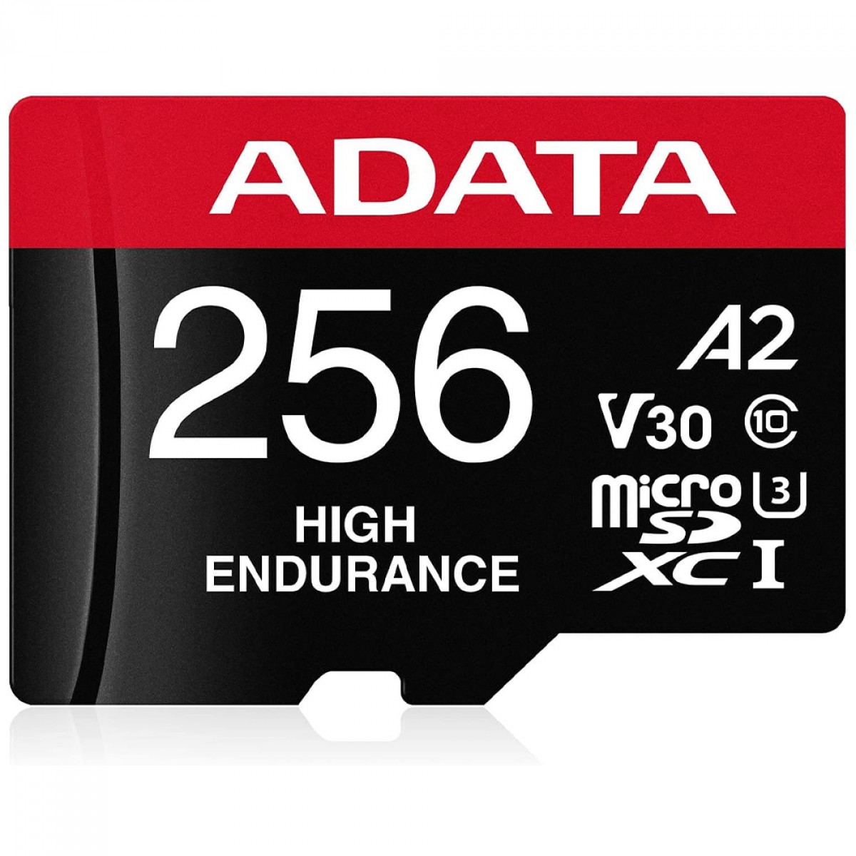 Cartão De Memória Adata High Endurance MicroSDXC/SDHC UHS-I, 256GB, Classe 10, Com Adaptador, AUSDX256GUI3V30SHA2-RA1