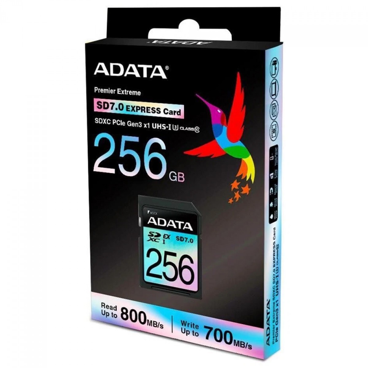 Cartão De Memória Adata Premier Extreme SDXC SD 7.0, 256GB, Com Mini SSD, PCIe Gen3 e UHS-I, Classe 10, ASD256GEX3L1-C