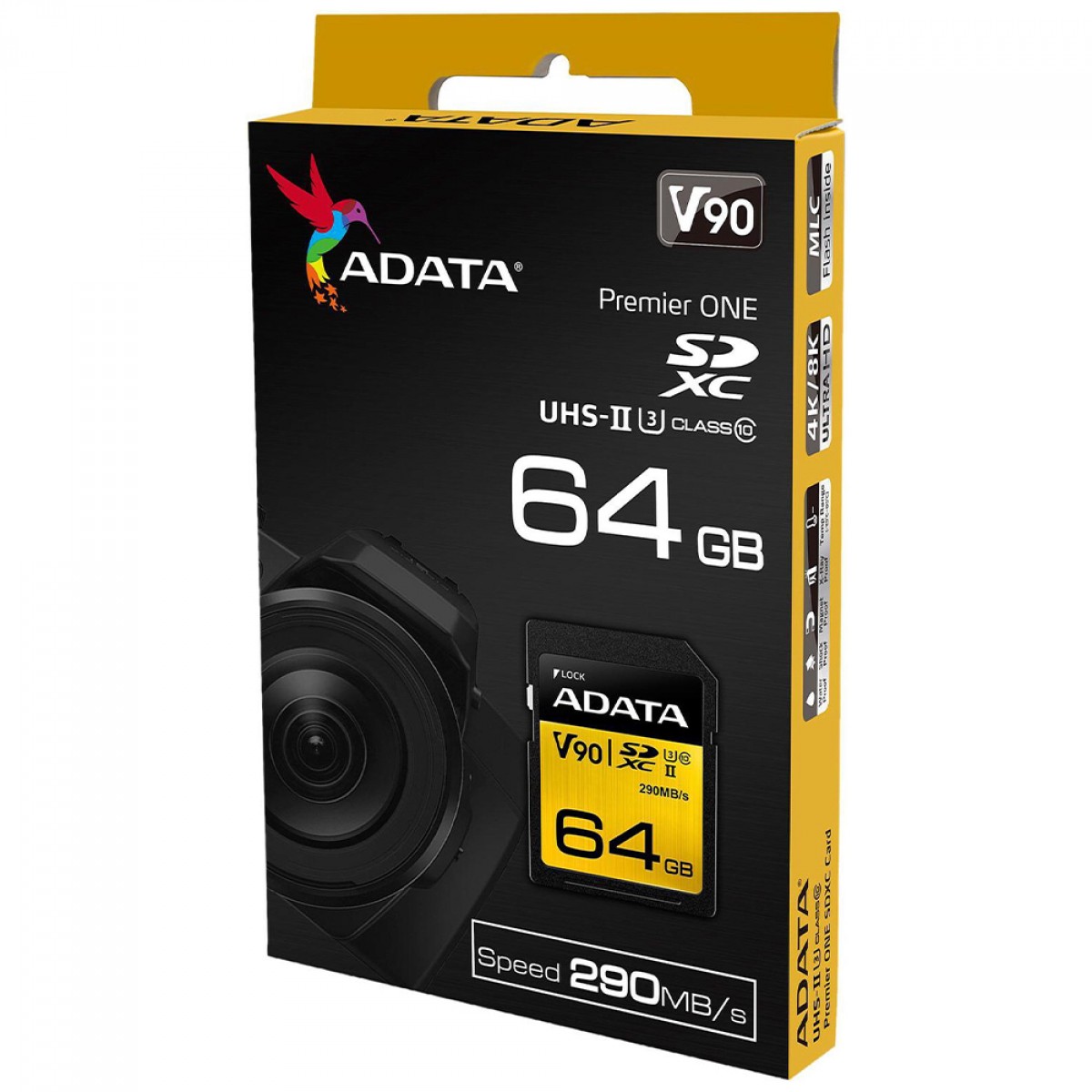 Cartão De Memória Adata Premier One SDXC UHS-II, 64GB, Classe 10, ASDX64GUII3CL10-C