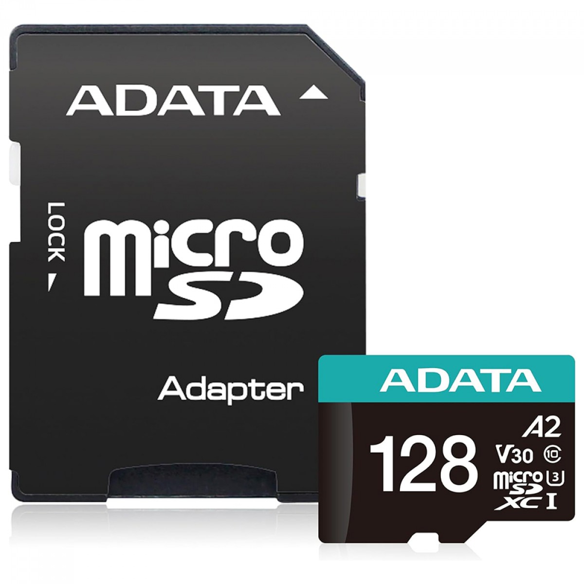 Cartão De Memória Adata Premier Pro MicroSDXC/SDHC UHS-I, 128GB, Classe 10, Com Adaptador, AUSDX128GUI3V30SA2-RA1