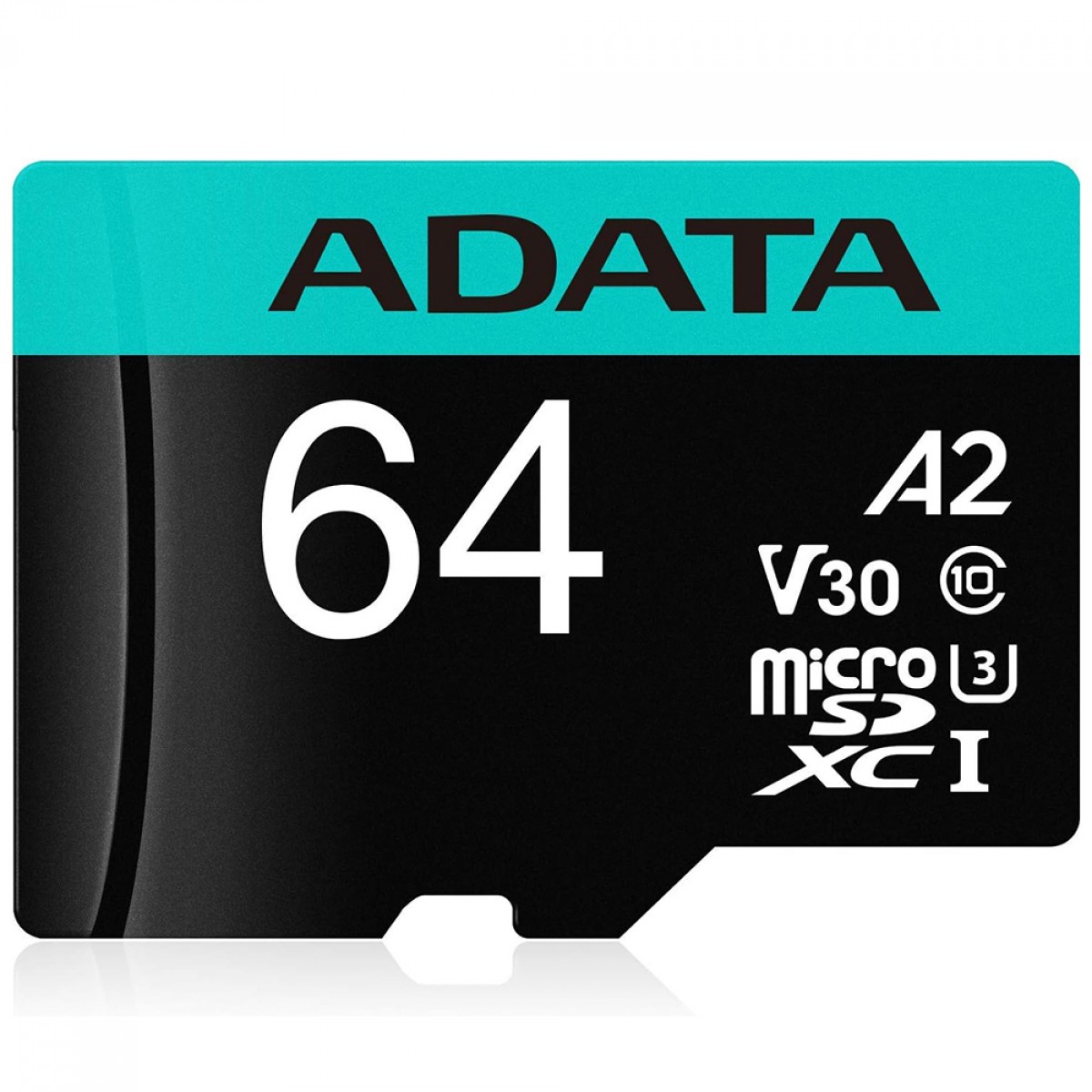 Cartão De Memória Adata Premier Pro MicroSDXC/SDHC UHS-I, 64GB, Classe 10, Com Adaptador, AUSDX64GUI3V30SA2-RA1