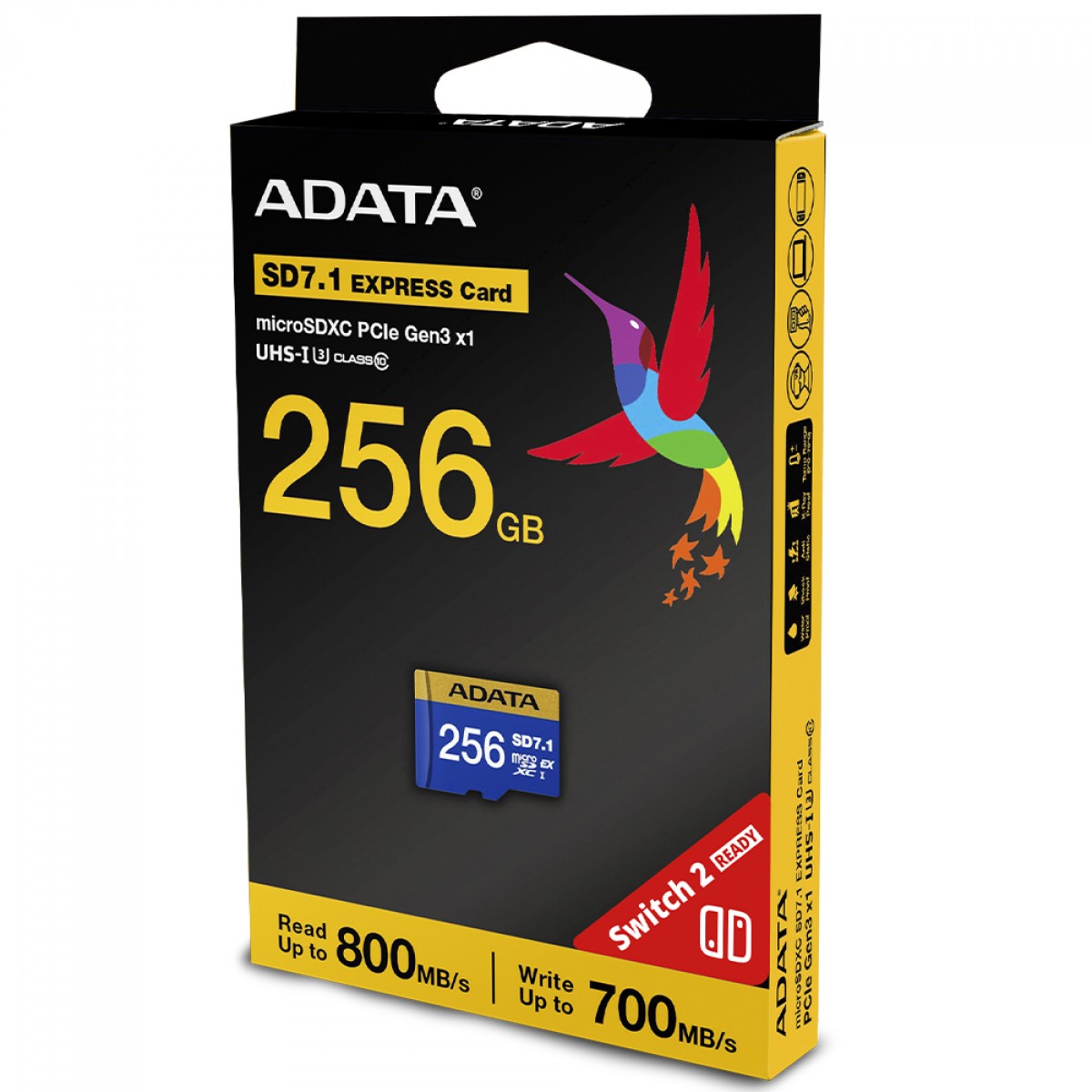 Cartão De Memória Express Adata Premier Extreme microSDXC SD7.1, 256GB, Classe 10, UD256GEX3L1-C