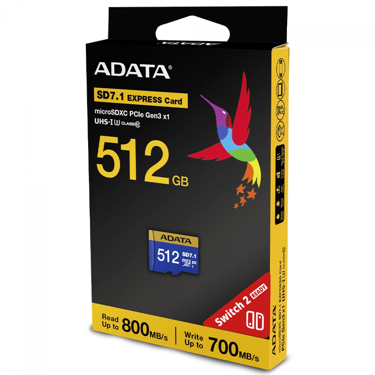 Cartão De Memória Express Adata Premier Extreme microSDXC SD7.1, 512GB, Classe 10, UD512GEX3L1-C