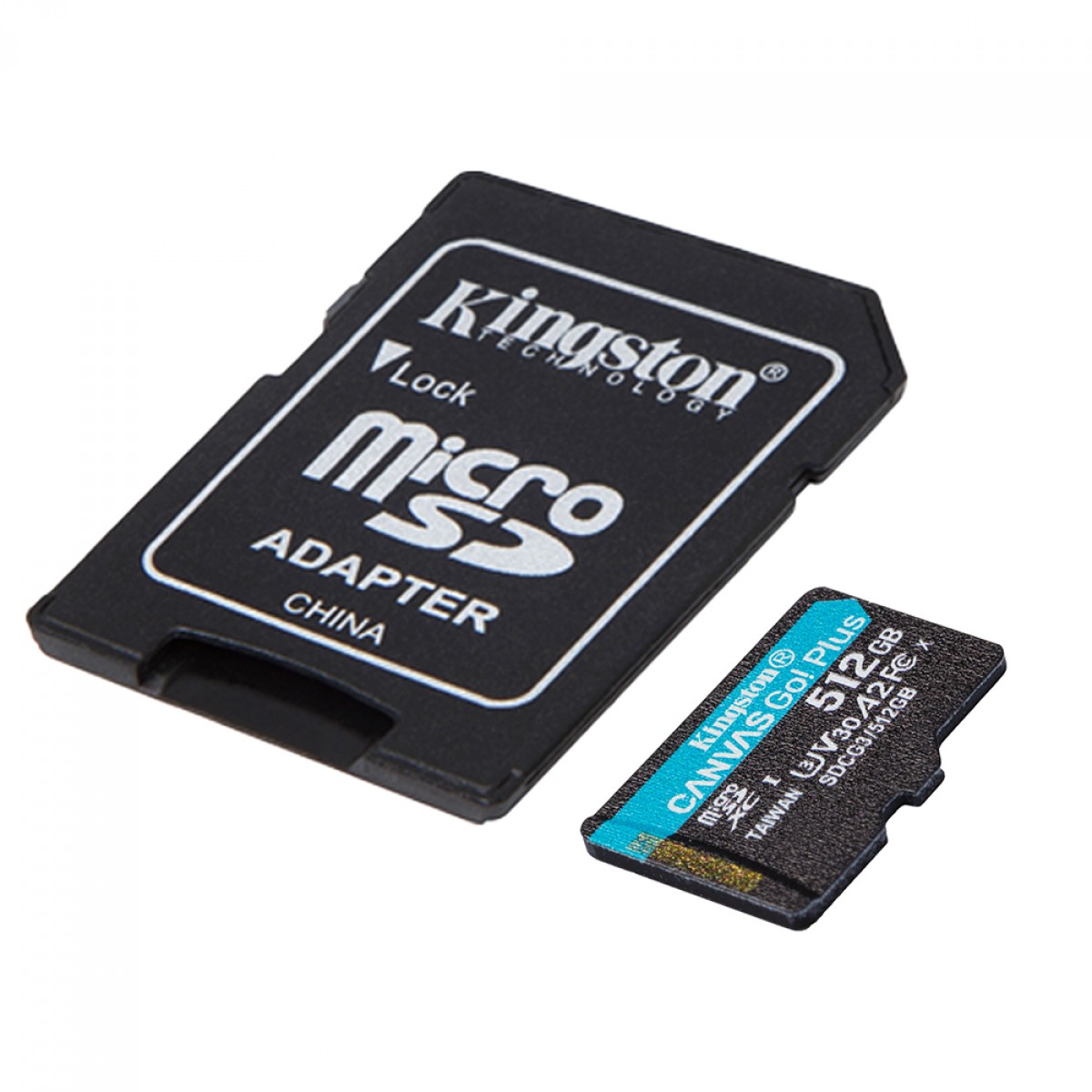Cartão de Memória Kingston Canvas Go Plus, MicroSD 512GB, Com Adaptador, SDCG3/512GB