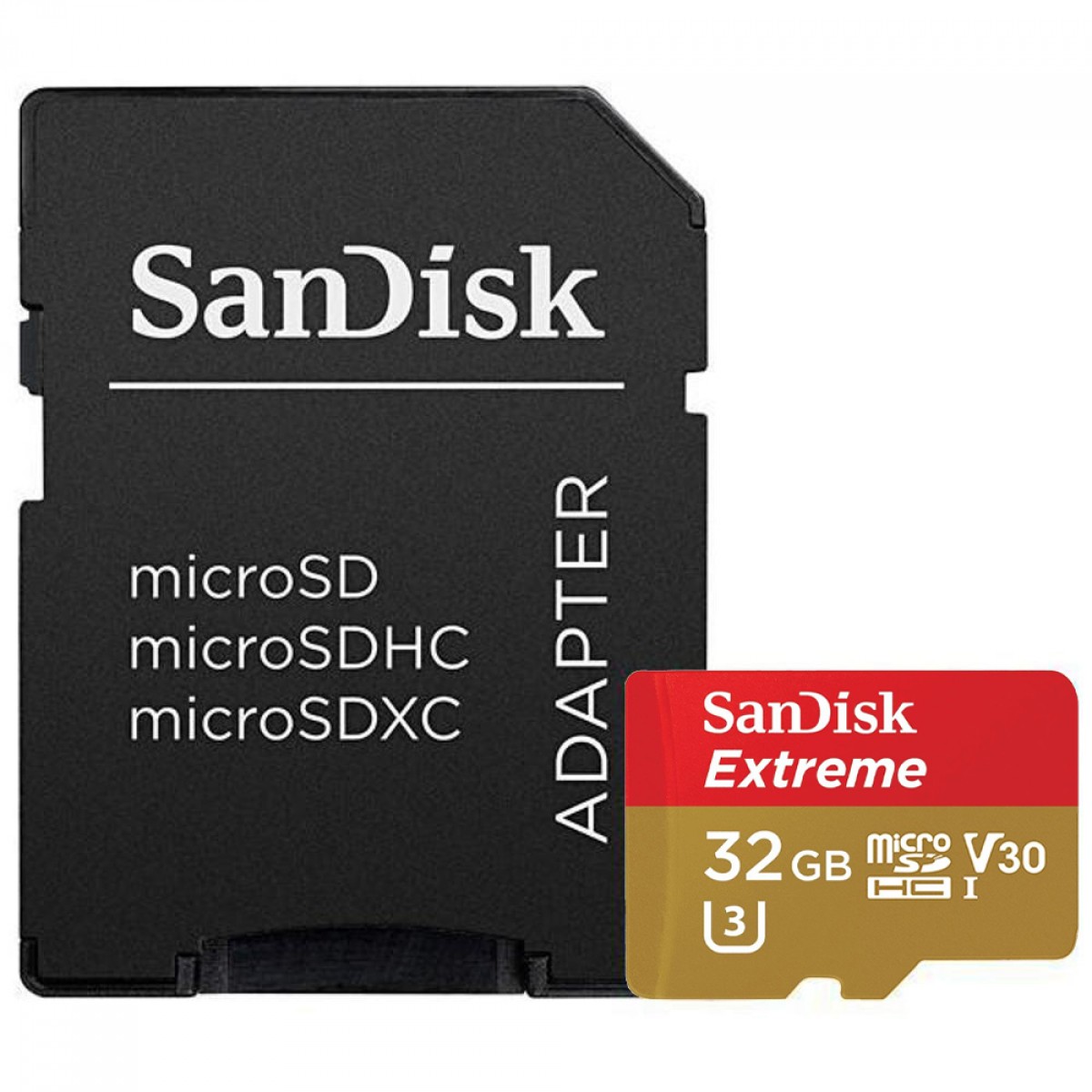 Cartão De Memória SanDisk Extreme MicroSDXC UHS-I, 32GB, 100MBs, Class 10, Com Adaptador, SDSQXAF-032G-GN6AA