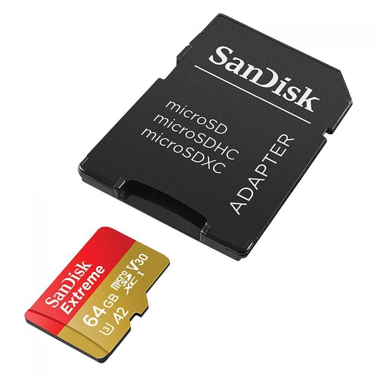 Cartão De Memória SanDisk Extreme MicroSDXC UHS-I, 64GB, Com Adaptador, SDSQXAH-064G-GN6AA
