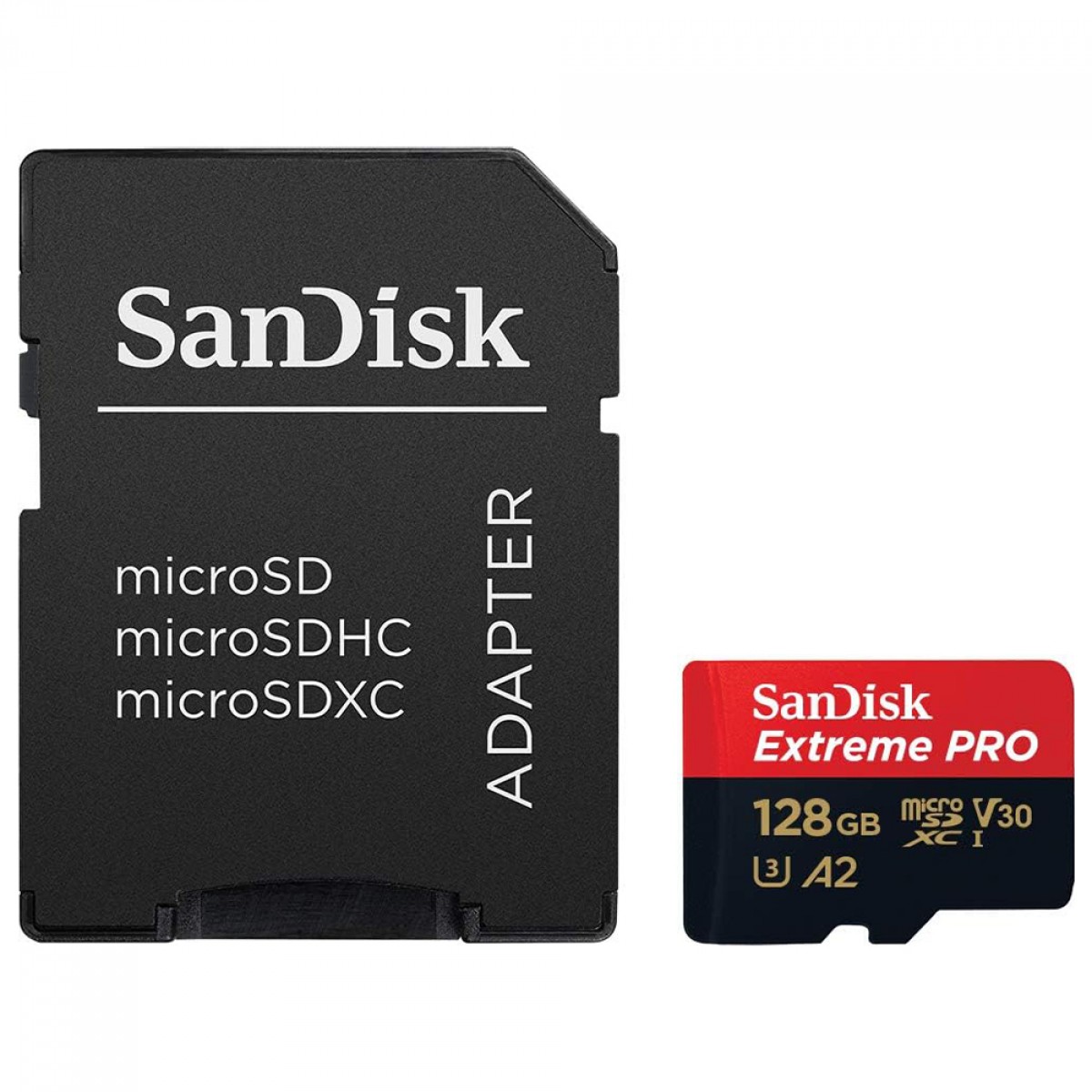 Cartão de Memória SanDisk Extreme PRO, MicroSDXC, 128GB, 200MBs, 4K UHD, U3, V30, Com Adaptador, SDSQXCD-128G-GN6MA