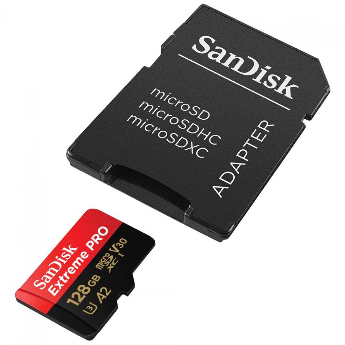 Cartão de Memória SanDisk Extreme PRO, MicroSDXC, 128GB, 200MBs, 4K UHD, U3, V30, Com Adaptador, SDSQXCD-128G-GN6MA