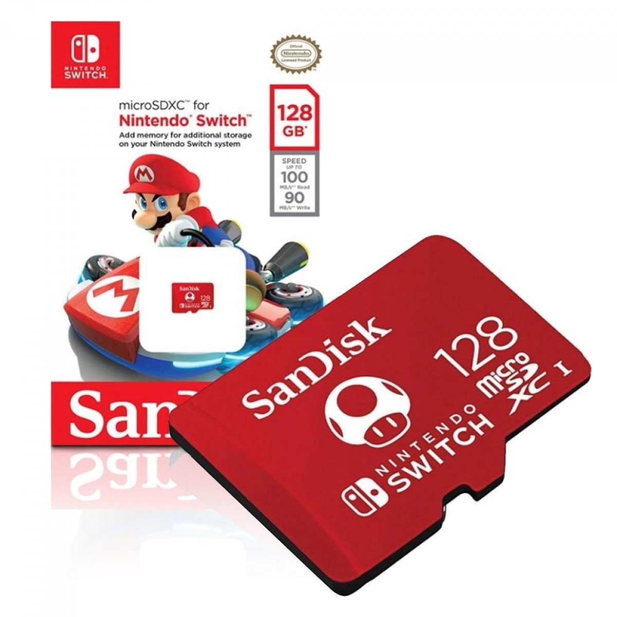 Cartão De Memória SanDisk MicroSD Nintendo Switch, 128GB, Class 10, SDSQXAO-128G-GNCZN