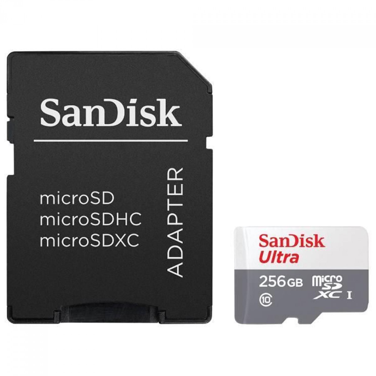Cartão De Memória SanDisk Ultra Micro SD, SDXC UHS-I, 256GB, Com Adaptador, SDSQUNR-256G-GN6TA
