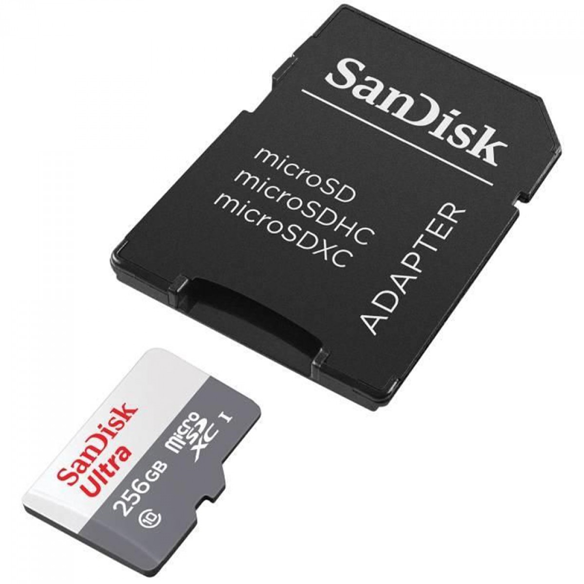 Cartão De Memória SanDisk Ultra Micro SD, SDXC UHS-I, 256GB, Com Adaptador, SDSQUNR-256G-GN6TA