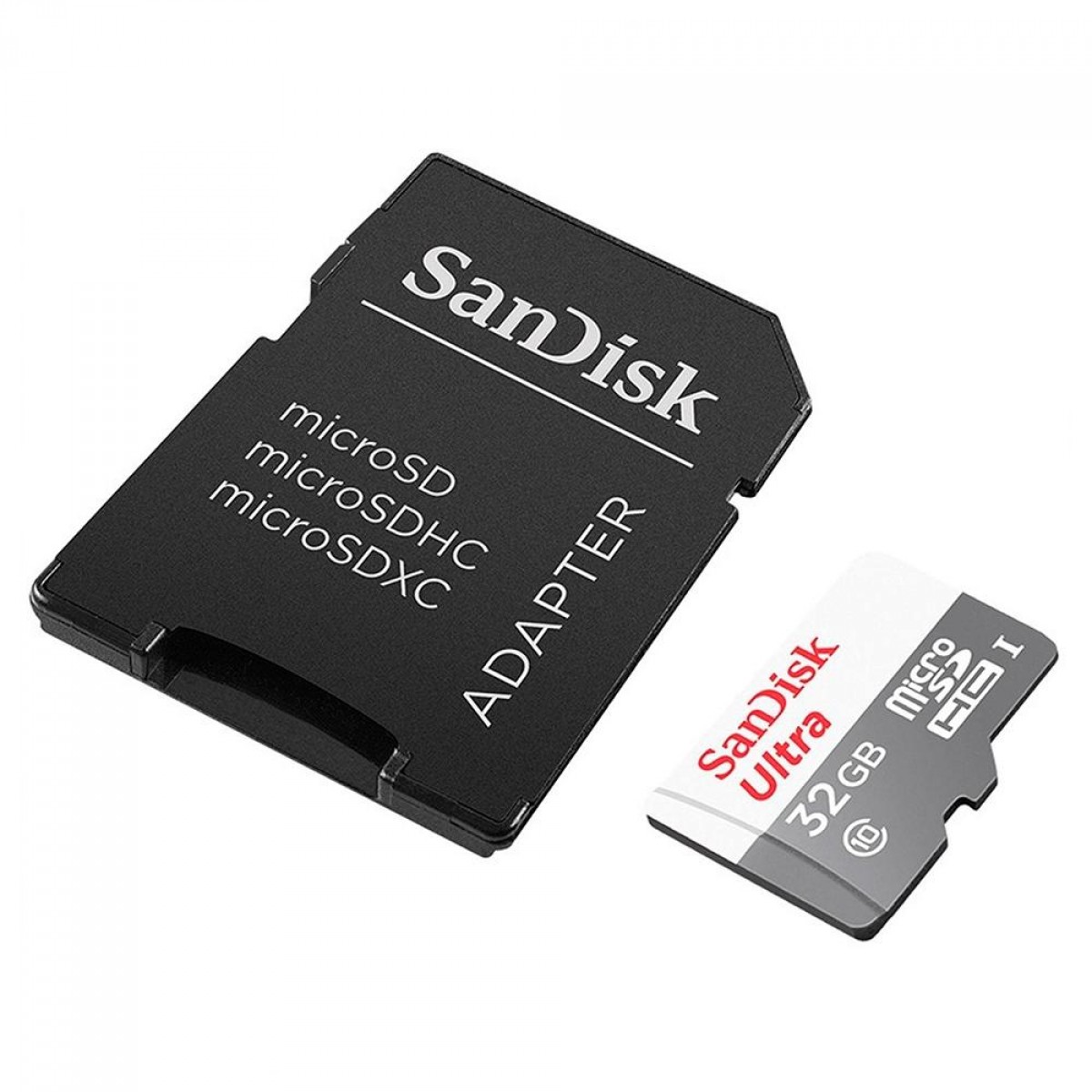 Cartão De Memória SanDisk Ultra MicroSDHC UHS-I, 32GB, 100MBs, Class 10, Com Adaptador, SDSQUNR-032G-GN3MA