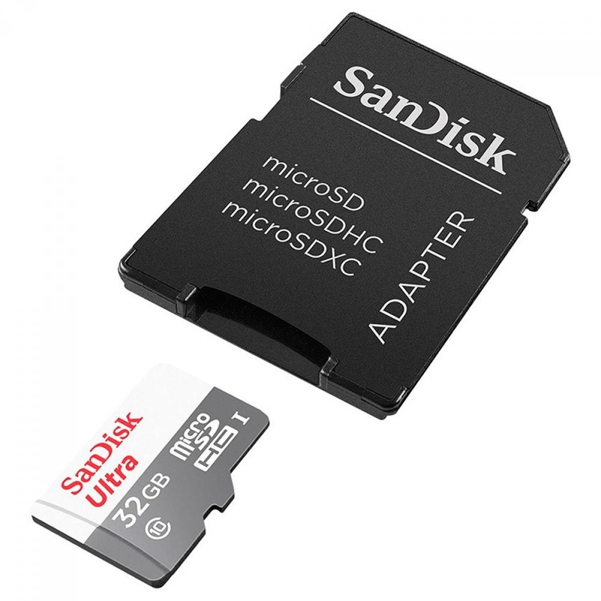 Cartão De Memória SanDisk Ultra MicroSDHC UHS-I, 32GB, 100MBs, Class 10, Com Adaptador, SDSQUNR-032G-GN3MA