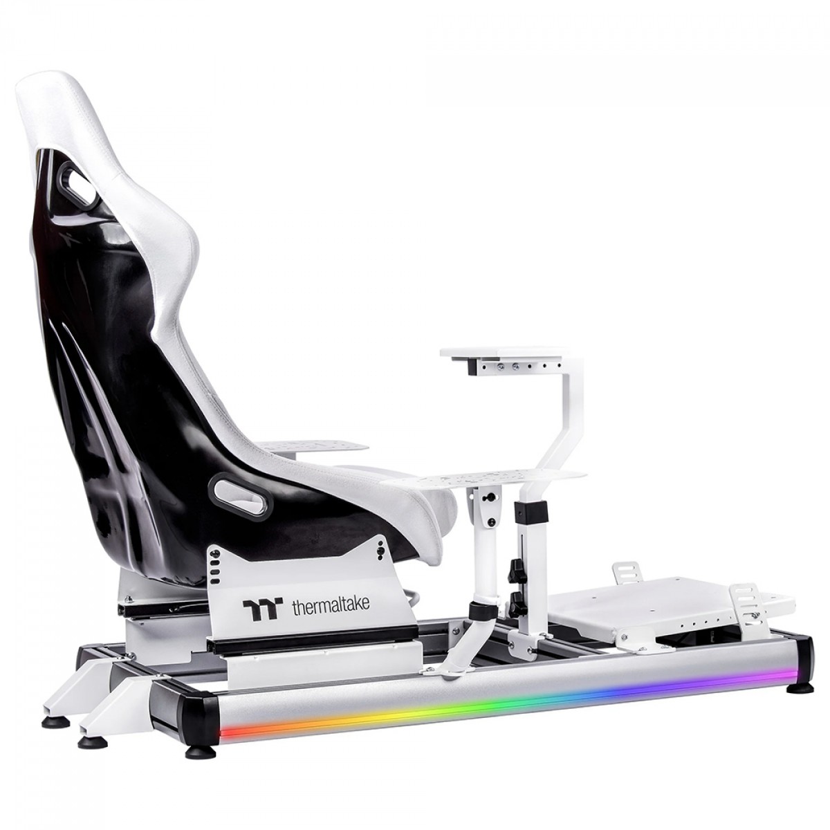 Cockpit Para Simulador de Voo Thermaltake GF500 Flight Simulator, RGB, Com Cadeira, Suporte de Pedais/Manche/Joystick, Branco, GSC-F50-CPASWH-01
