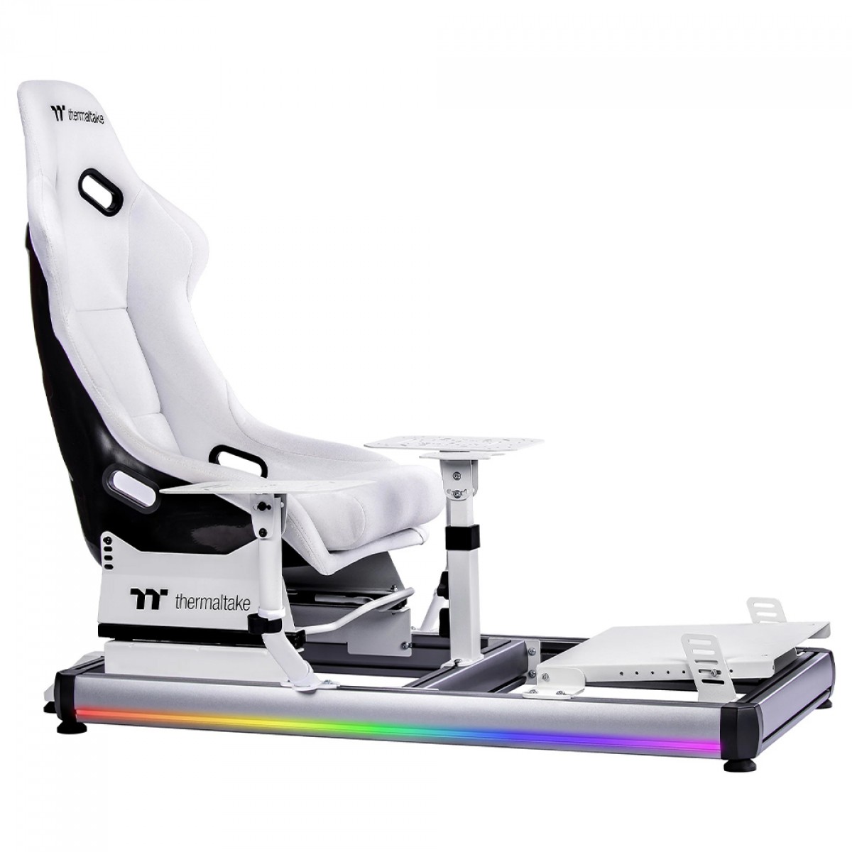 Cockpit Para Simulador de Voo Thermaltake GF500 Flight Simulator, RGB, Com Cadeira, Suporte de Pedais/Manche/Joystick, Branco, GSC-F50-CPASWH-01