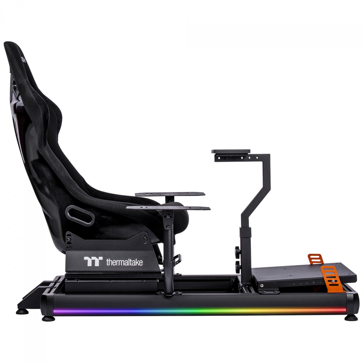 Cockpit Para Simulador de Voo Thermaltake GF500 Flight Simulator, RGB, Com Cadeira, Suporte de Pedais/Manche/Joystick, Preto, GSC-F50-CPASBB-01