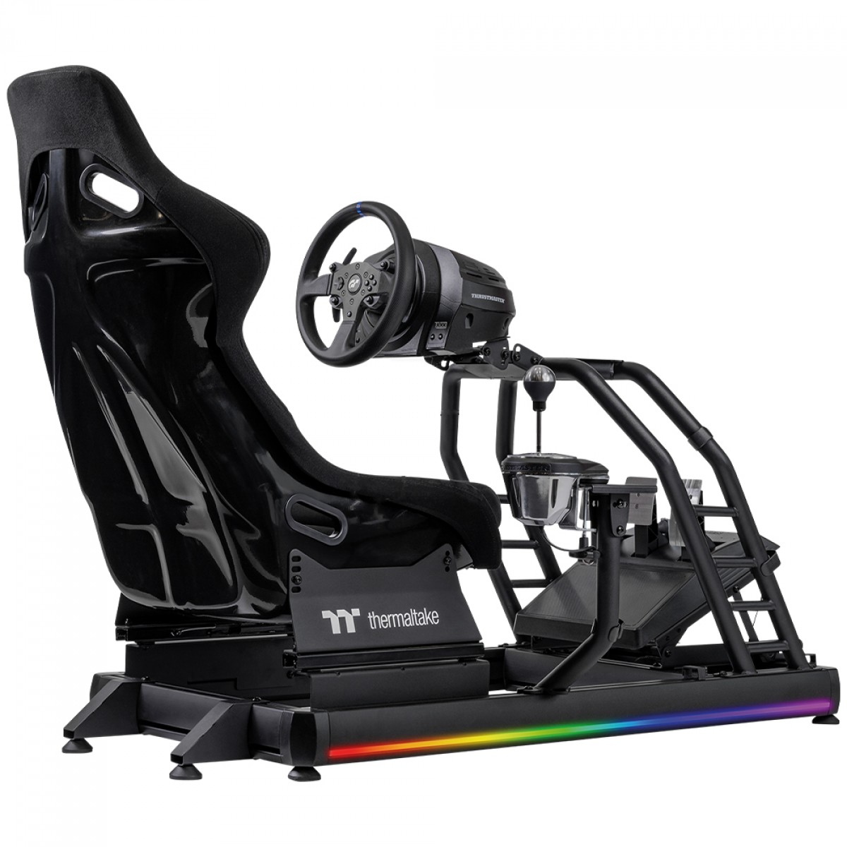 Cockpit Para Simulador Thermaltake GR500 Racing Simulator, RGB, Com Cadeira, Suporte de Pedais/Volante/Câmbio, Preto, GSC-R50-CPASBB-01