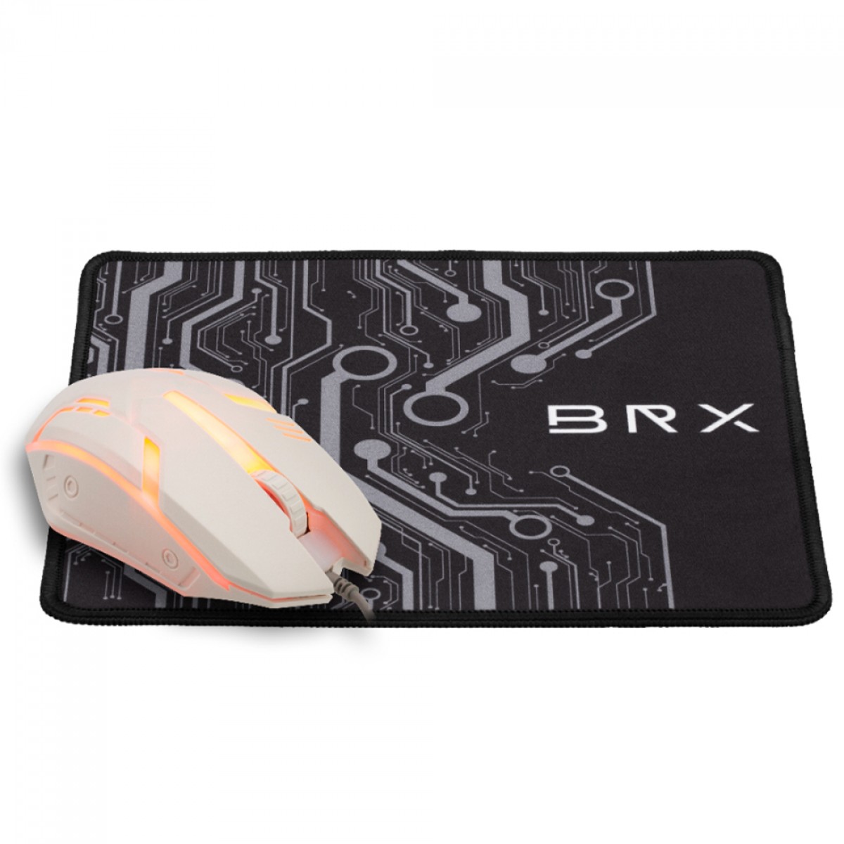 Combo Gamer BRX 4 em 1, Teclado, Mouse, Headset e Mousepad, Branco, RGB, CB-G593W
