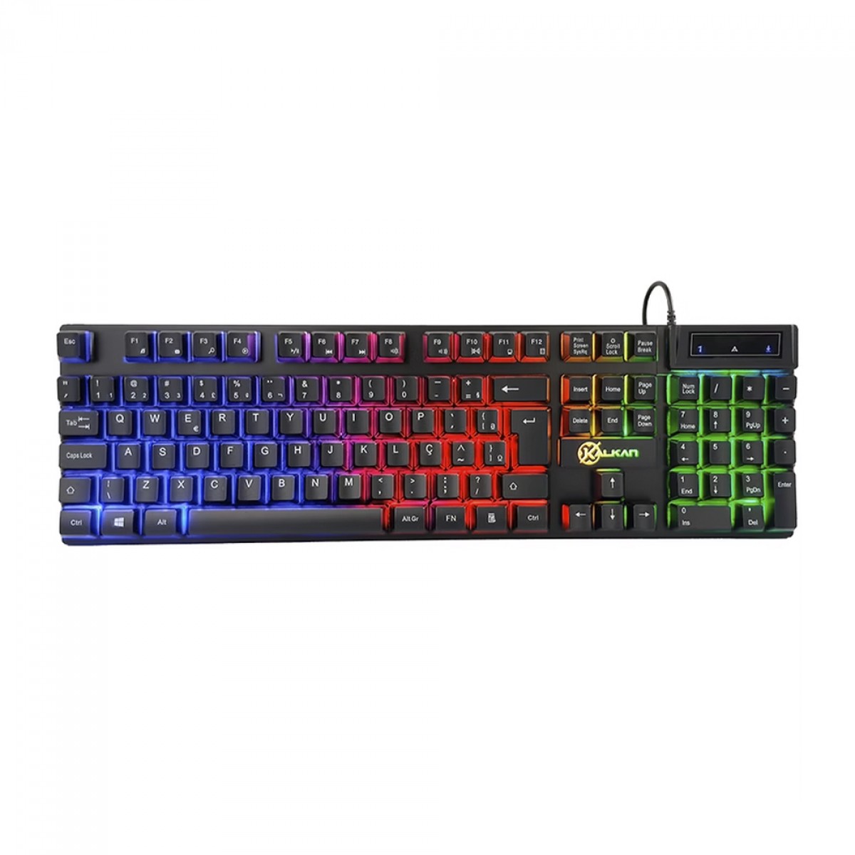 Combo Gamer Kalkan Odin Lite 4 Em 1, Headset, Teclado, Mouse e Mousepad, USB, Rainbow, Preto, KLK00060