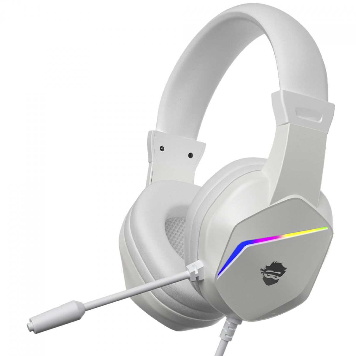 Combo Gamer Ninja Squad 4 Em 1, Headset, Teclado, Mouse e Mousepad, USB, Rainbow, Branco, GN-CG-SQTMPHW