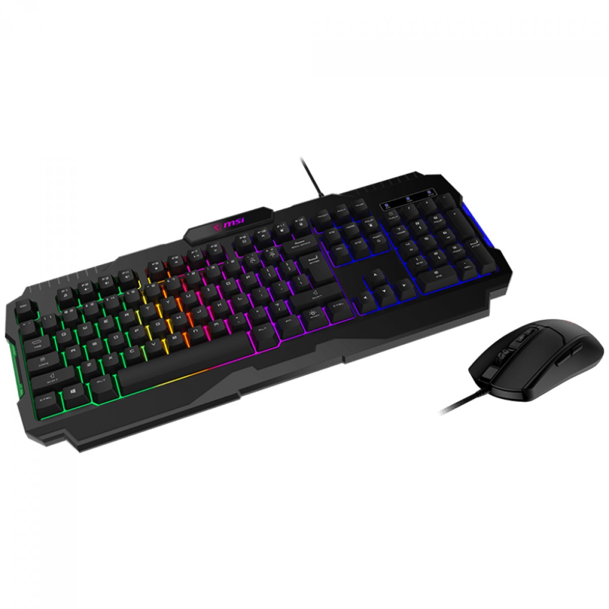 Combo Gamer Teclado e Mouse MSI GK100, RGB, USB, Preto