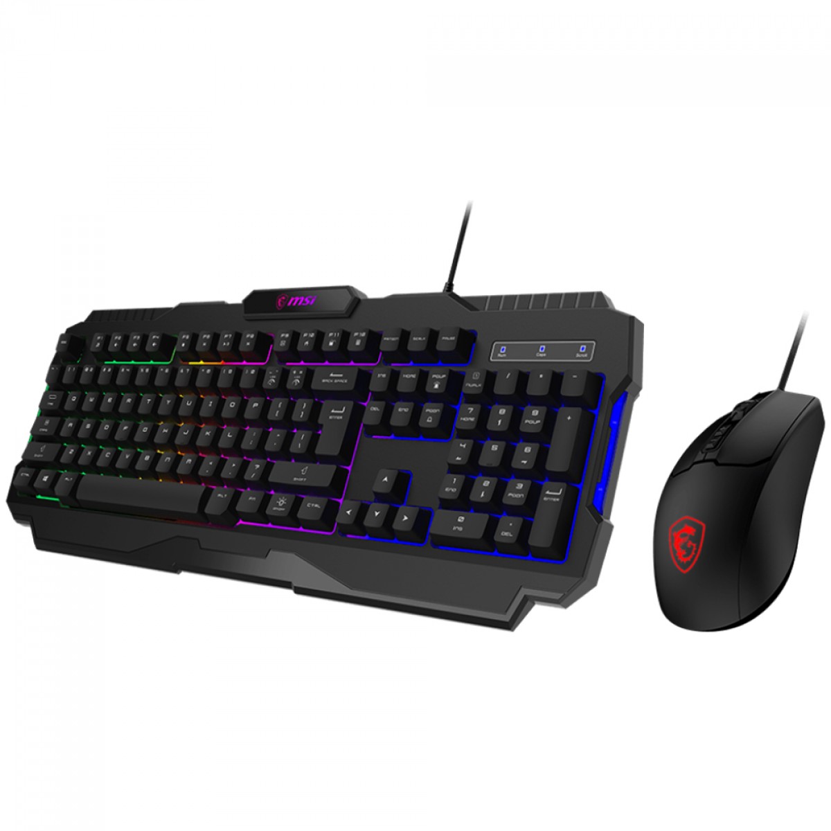 Combo Gamer Teclado e Mouse MSI GK100, RGB, USB, Preto