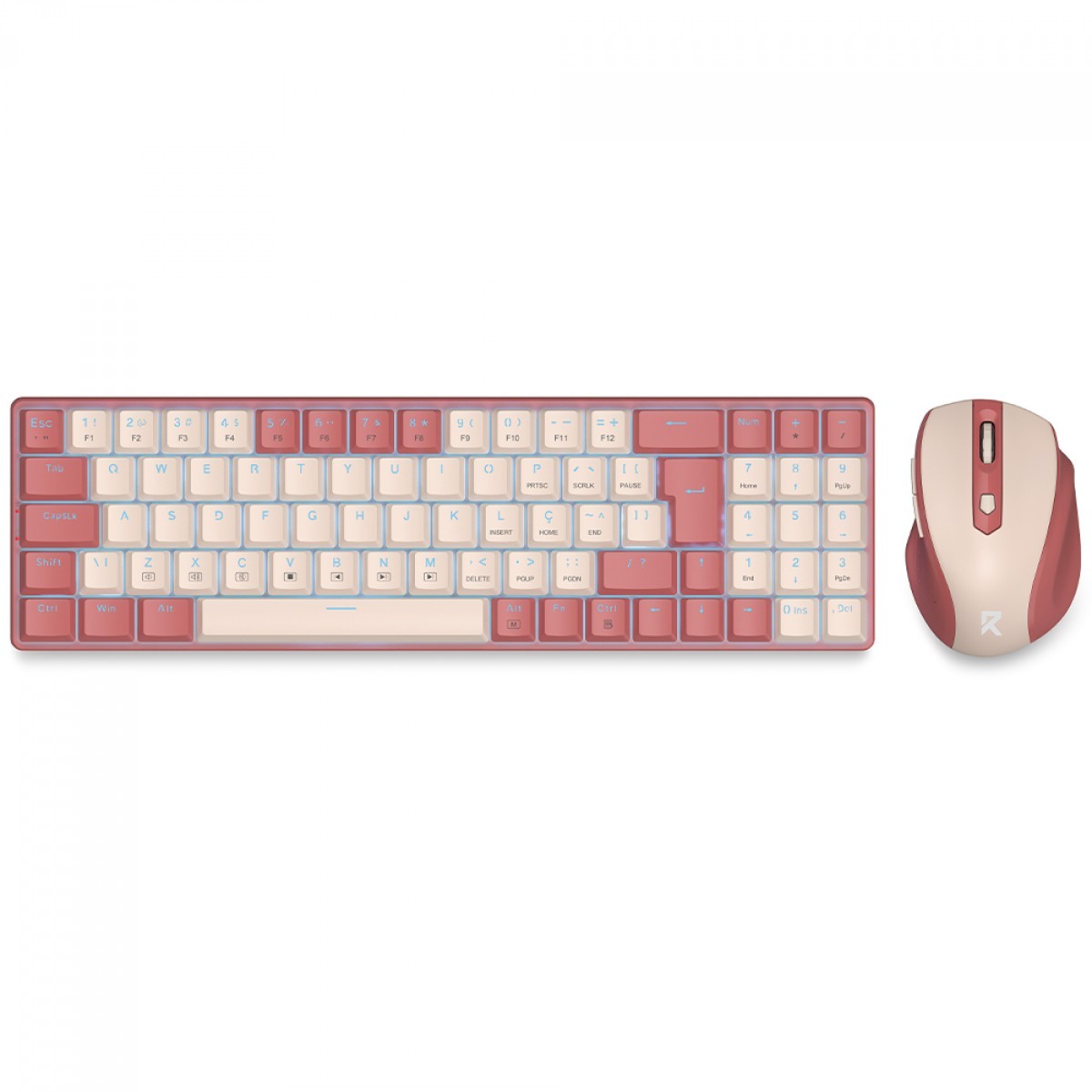 Combo Office Redragon BS-8772, Wireless 2.4G, Teclado e Mouse, Rosa - Open Box