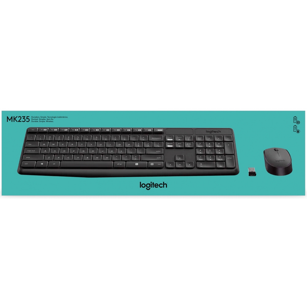 Combo Gamer Teclado e Mouse Logitech MK235, Grey, ABNT2, 920-007903
