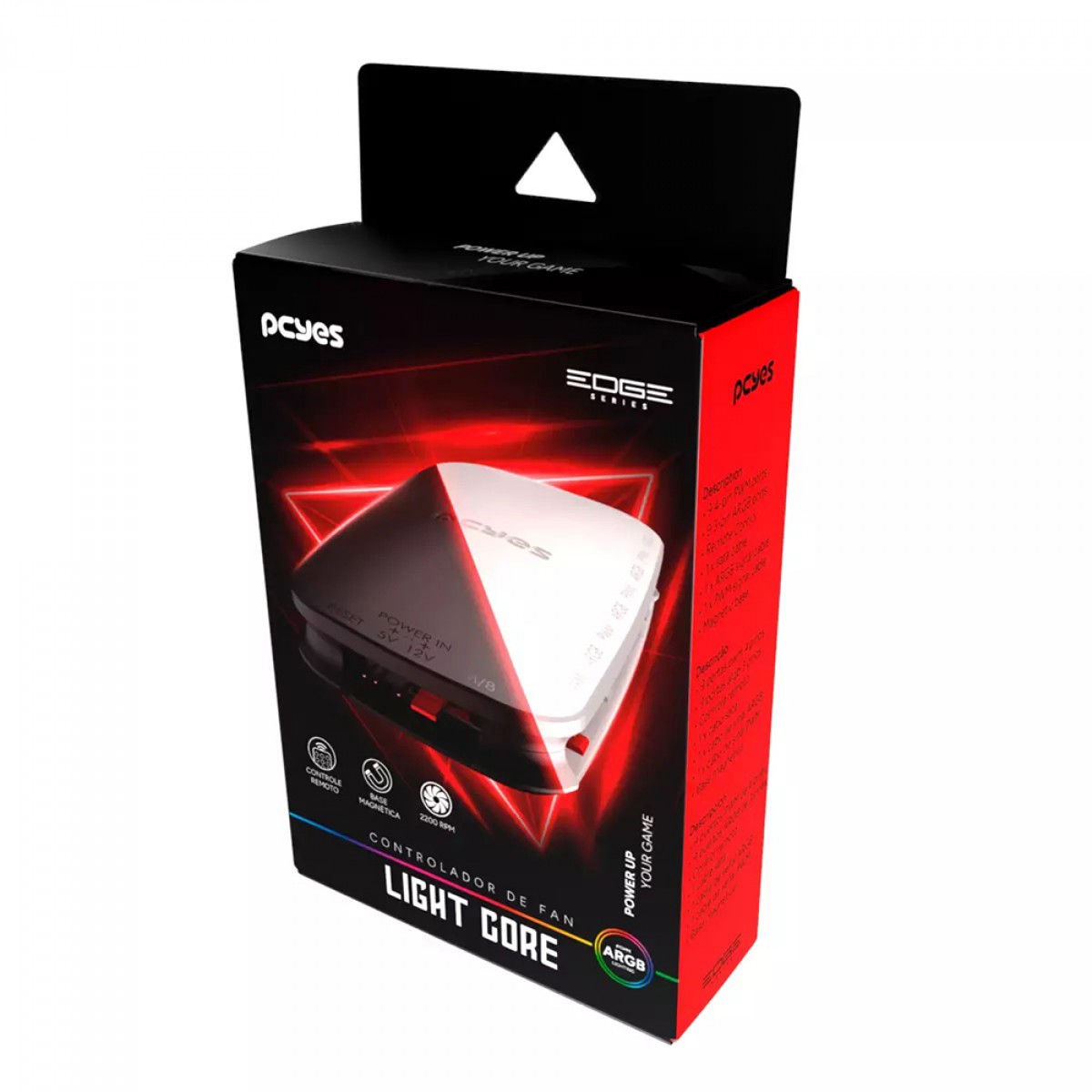 Controlador de Fan PCYES Light Core White Ghost, 9 Portas PWM+ARGB, Branco, PELC9PGBR