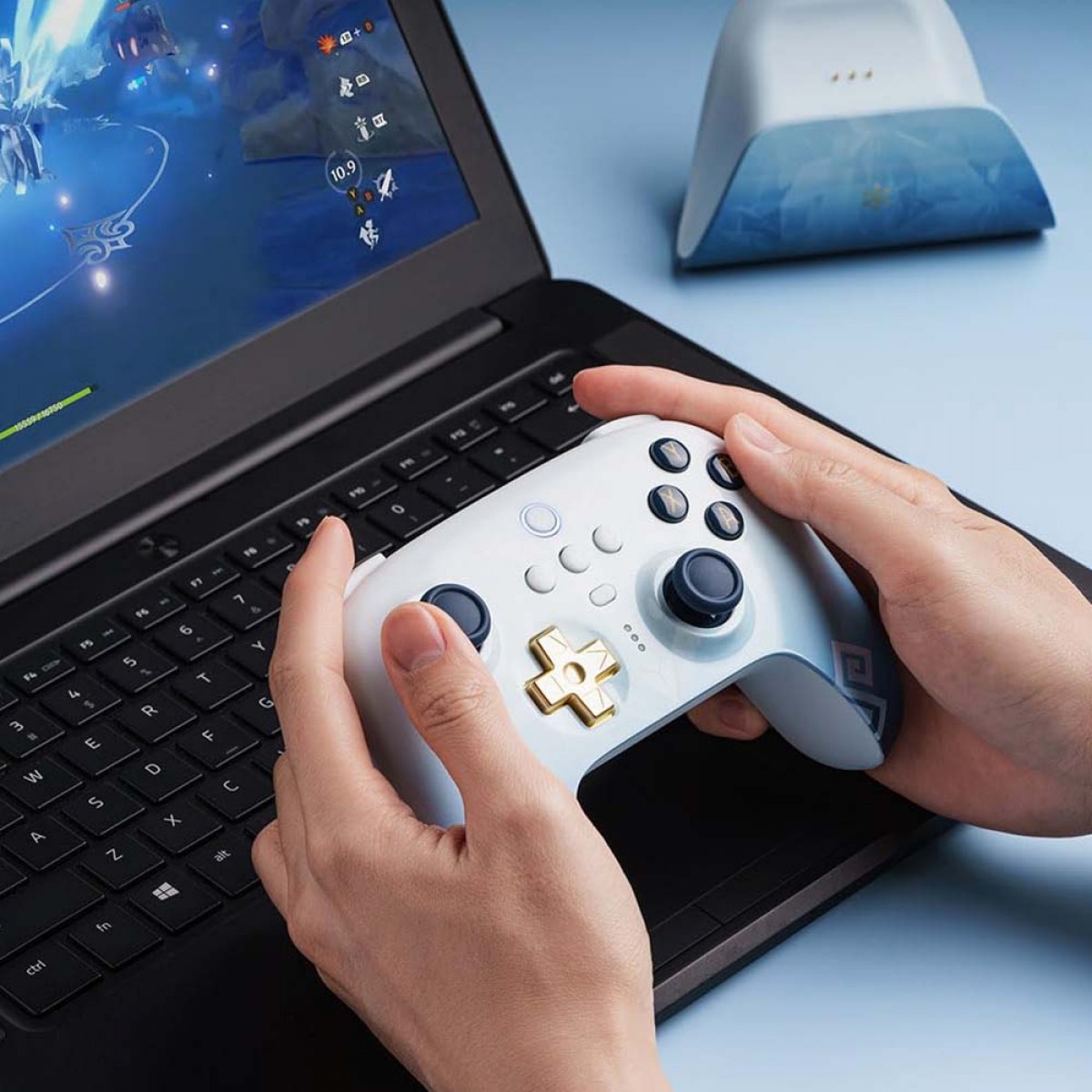 Controle Gamer 8BitDo Chongyun, Sem Fio, Windows, Apple, Switch, SteamOS, Raspberry Pi, Blue, 81HA04