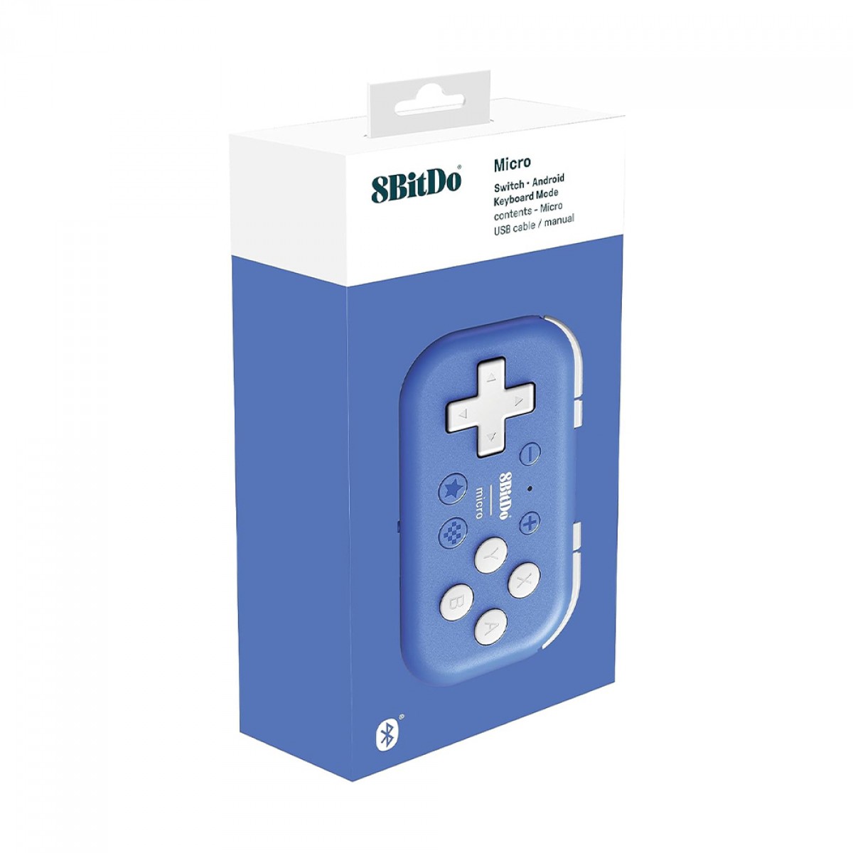Controle Gamer 8BitDo Micro, Bluetooth, Gamepad, Android/Nintendo Switch/Raspberry, Azul, 80EL02