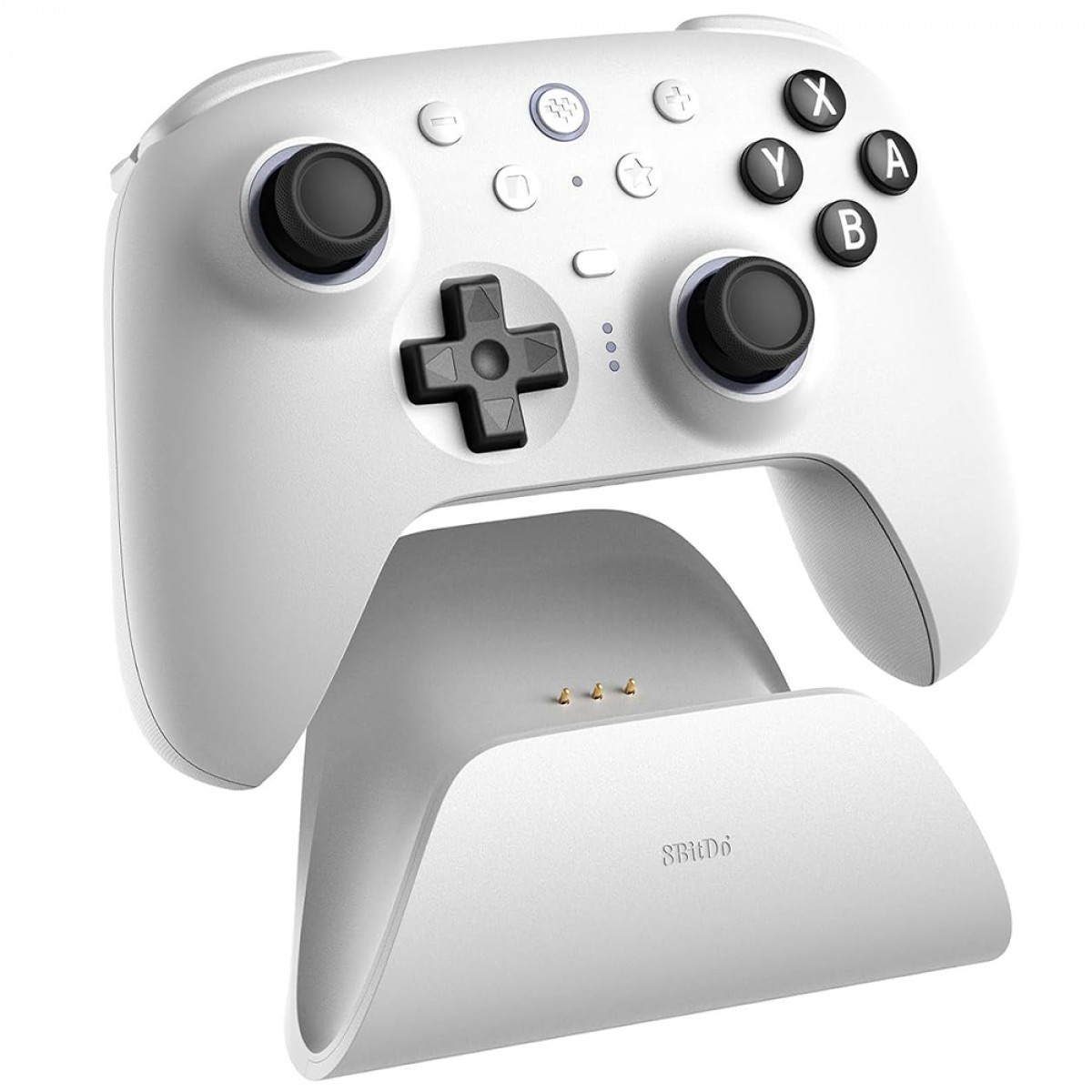 Controle Gamer 8BitDo Ultimate 2, RGB, Bluetooth, Switch/Windows, Hall Effect, Branco, 80ND01