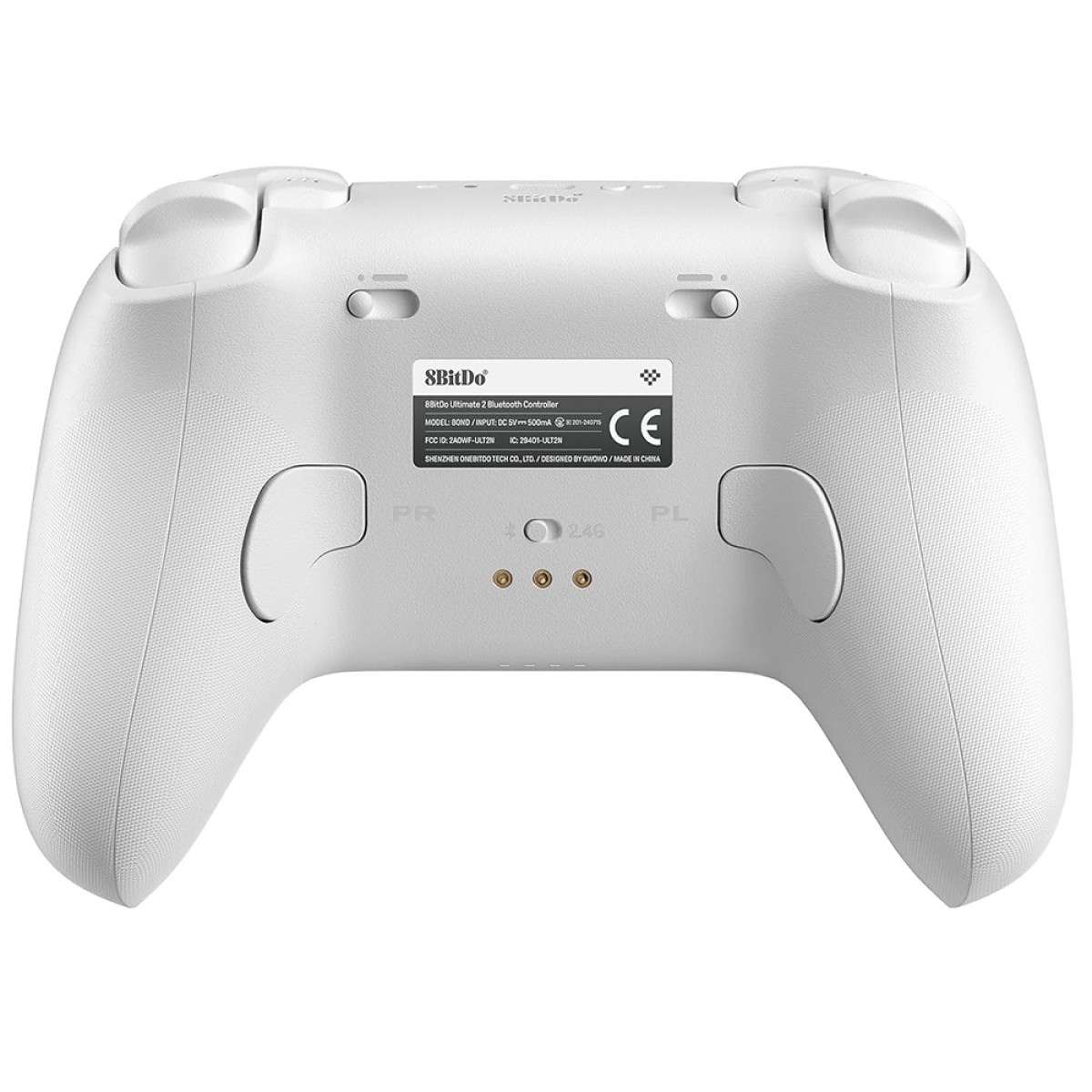 Controle Gamer 8BitDo Ultimate 2, RGB, Bluetooth, Switch/Windows, Hall Effect, Branco, 80ND01