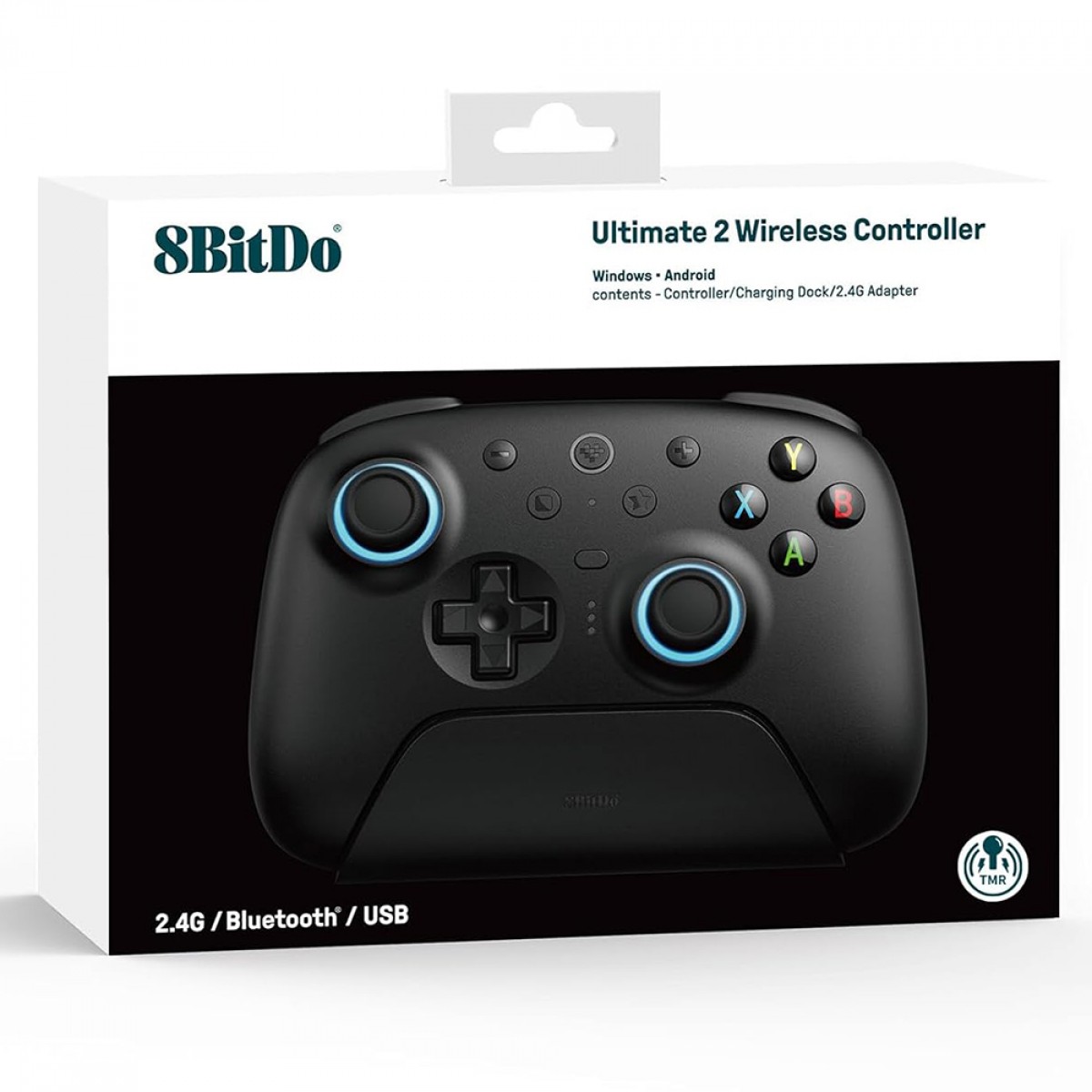 Controle Gamer 8BitDo Ultimate 2, RGB, Wireless, Bluetooth, Windows/Android/iOS, Hall Effect, Preto, 81HE02