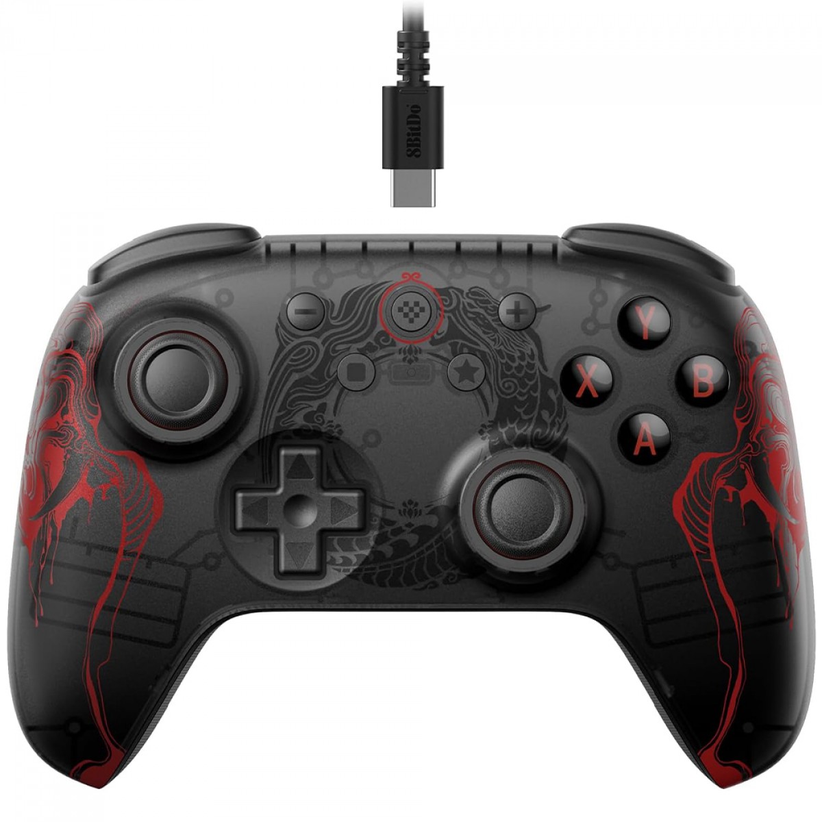 Controle Gamer 8BitDo Ultimate 2C Black Myth Wukong, Com Fio, Hall Effect, Preto, 82CD05