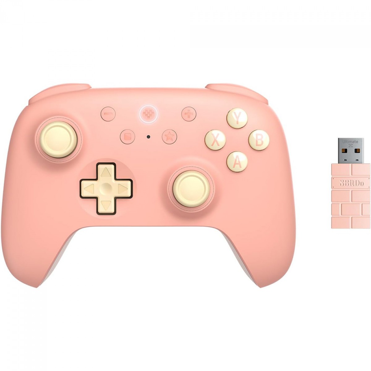 Controle Gamer 8BitDo Ultimate 2C, Bluetooth/Wireless, Hall Effect, Peach, 81HD04