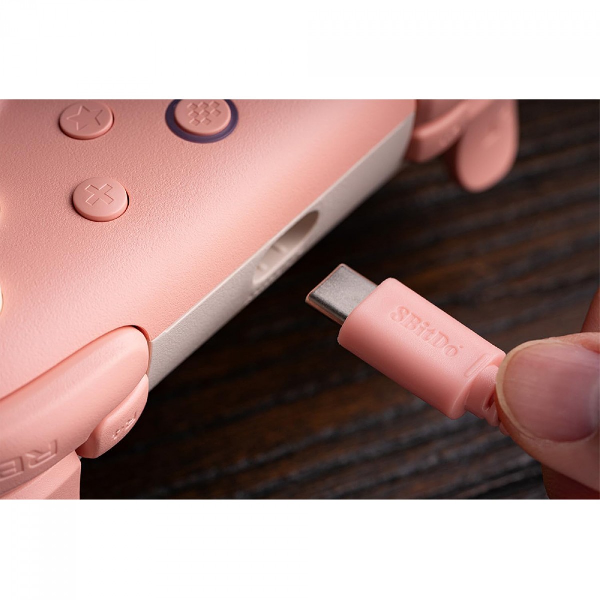 Controle Gamer 8BitDo Ultimate 2C, Com Fio, Hall Effect, Peach, 82CD04