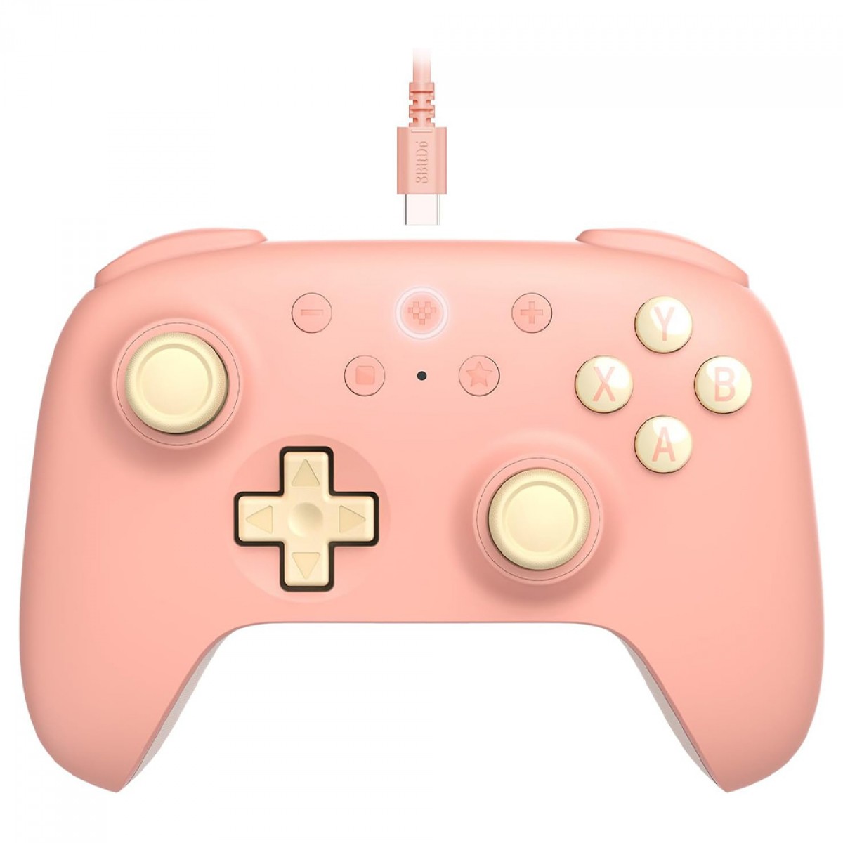 Controle Gamer 8BitDo Ultimate 2C, Com Fio, Hall Effect, Peach, 82CD04