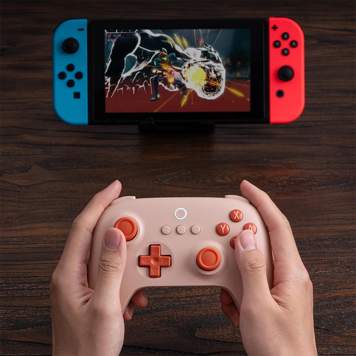 Controle Gamer 8BitDo Ultimate C Para Nintendo Switch, Sem Fio, Bluetooth, Switch, Orange, 80NB02