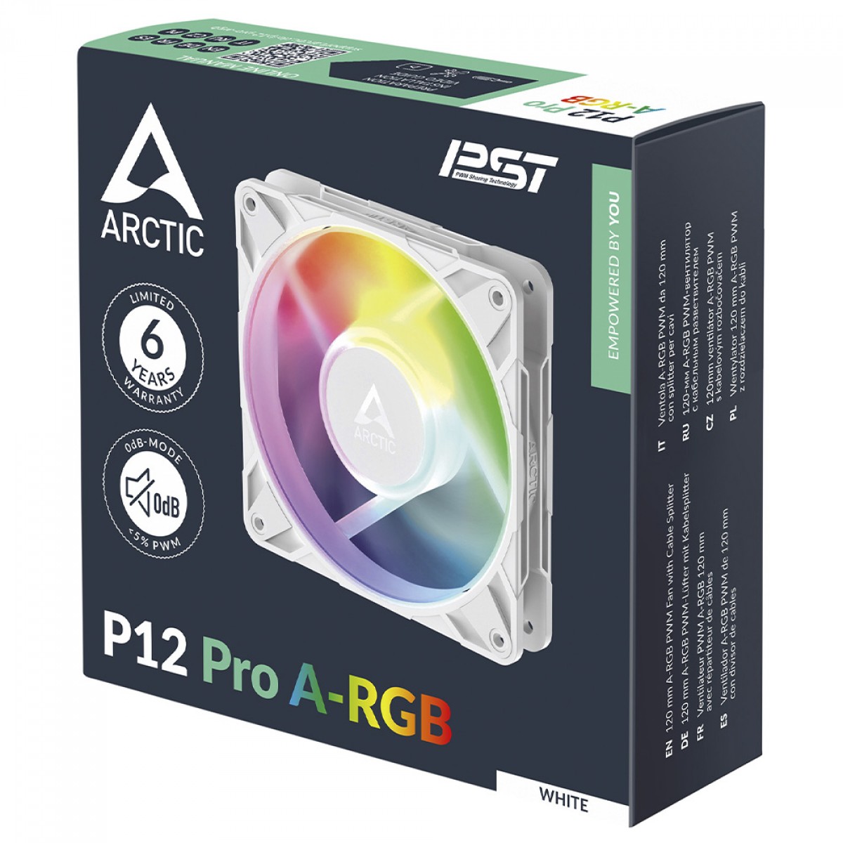 Cooler para Gabinete Arctic P12 Pro, ARGB, 120mm, PWM, Branco, ACFAN00311A