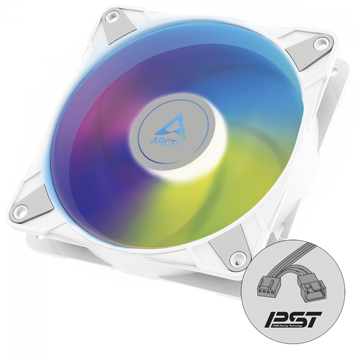 Cooler para Gabinete Arctic P12 PWM PST, ARGB, 120mm, Branco, ACFAN00254A