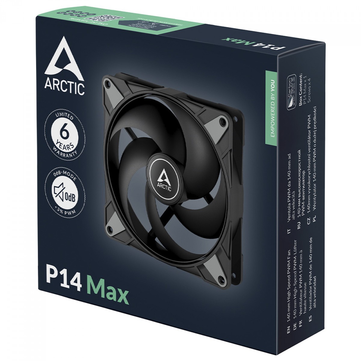 Cooler Para Gabinete Arctic P14 Max, 140mm, PWM, Preto, ACFAN00287A