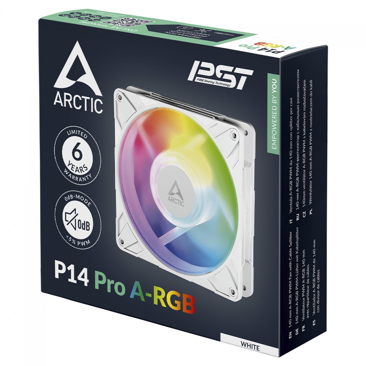 Cooler para Gabinete Arctic P14 Pro, ARGB, 140mm, PWM, Branco, ACFAN00318A