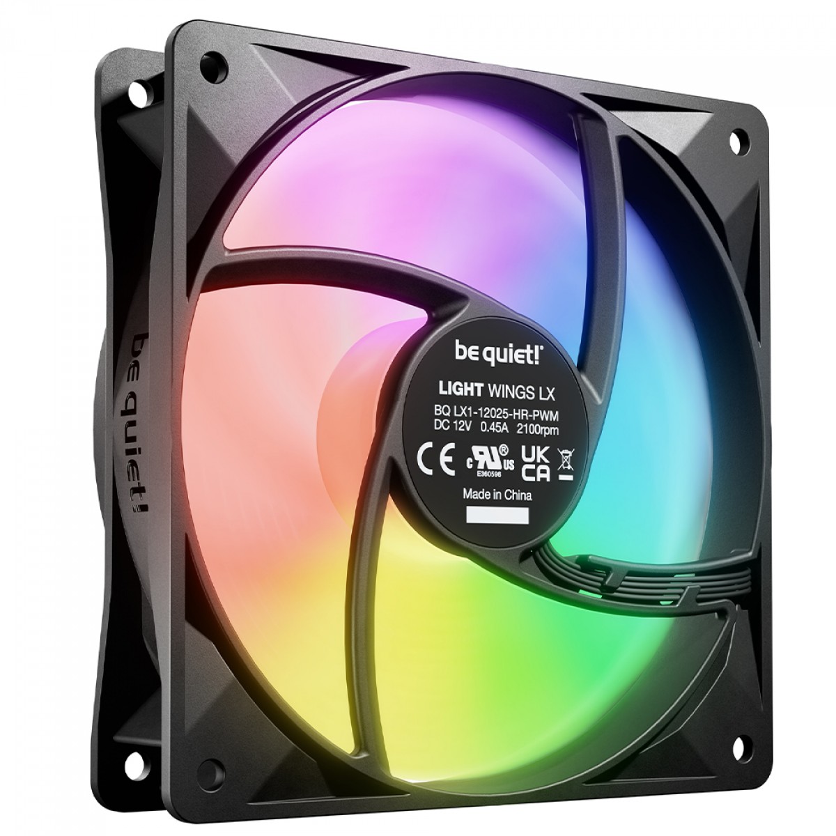 Cooler Para Gabinete Be Quiet Light Wings LX, ARGB, 120mm, PWM, Preto, BL123