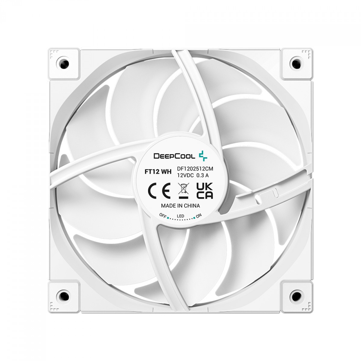 Cooler Para Gabinete DeepCool FT12 WH, 120mm, PWM, Branco, R-FT12-WHWPN1-G